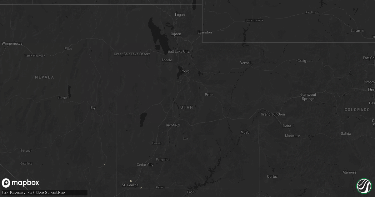 Hail map in Utah on August 31, 2026