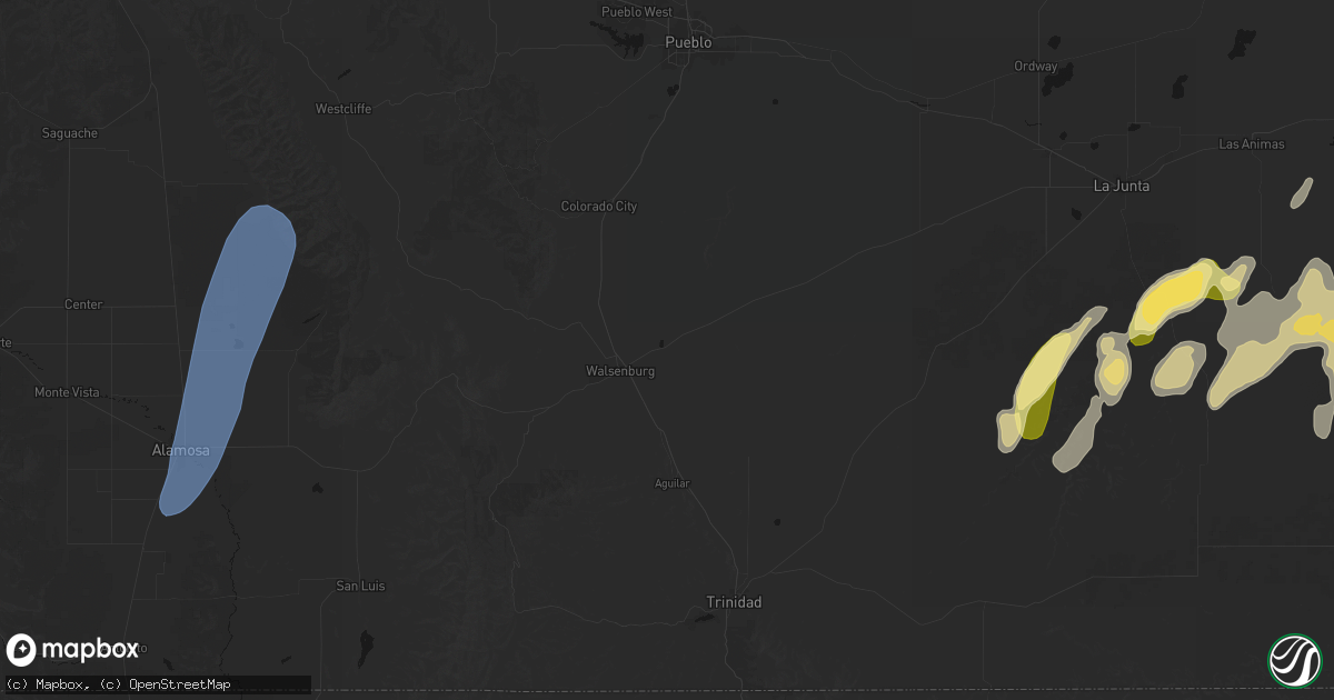 Hail map in Walsenburg, CO on August 31, 2026