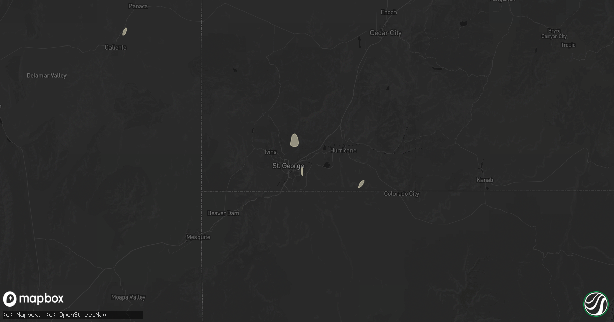 Hail map in Washington, UT on August 31, 2026