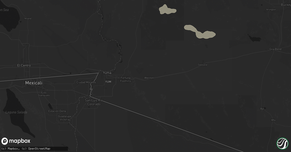 Hail map in Wellton, AZ on August 31, 2026