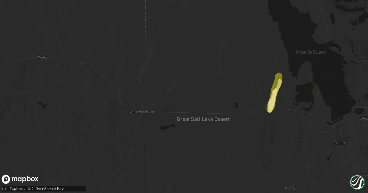 Hail map in Wendover, UT on August 31, 2026