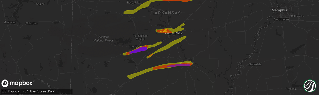 Hail map in Benton, AR on September 1, 2009