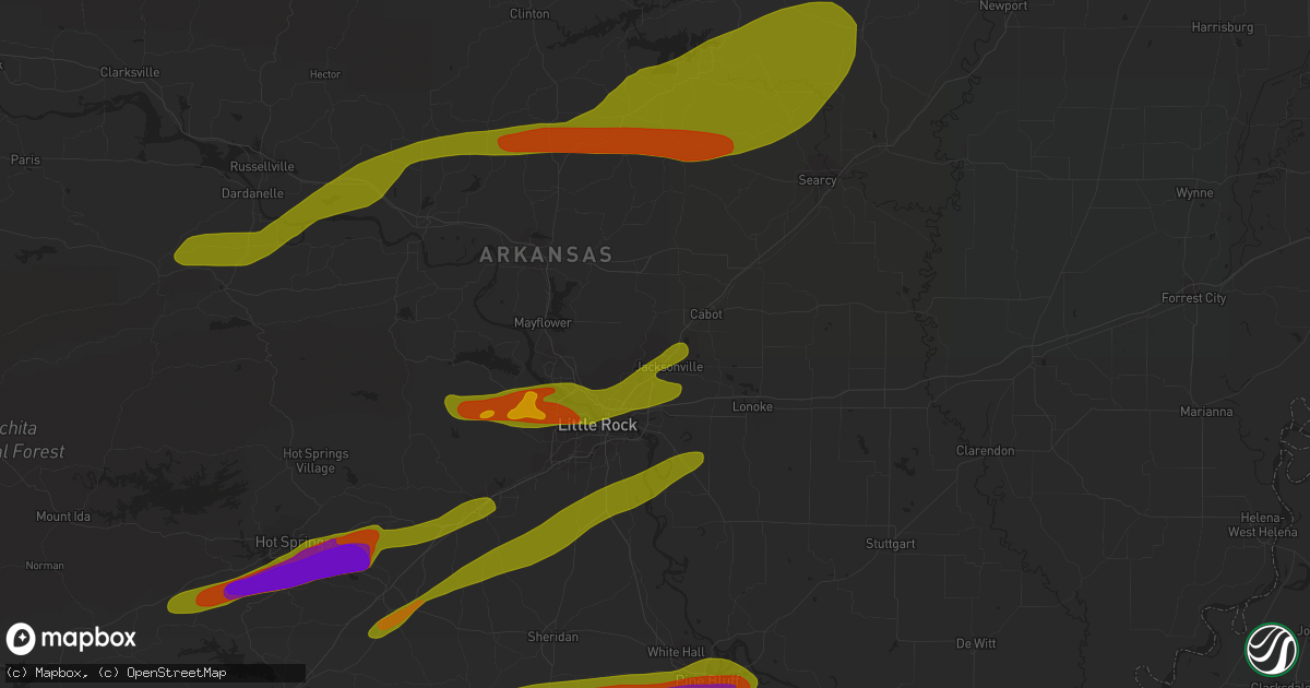 Hail map in Jacksonville, AR on September 1, 2009
