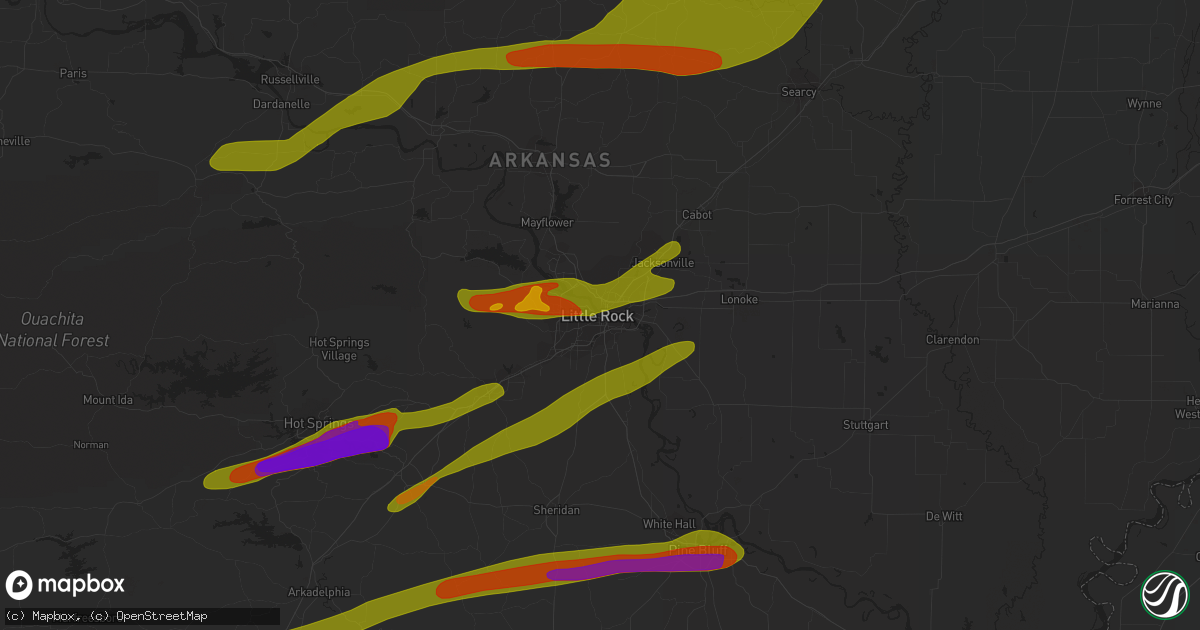 Hail map in Little Rock, AR on September 1, 2009
