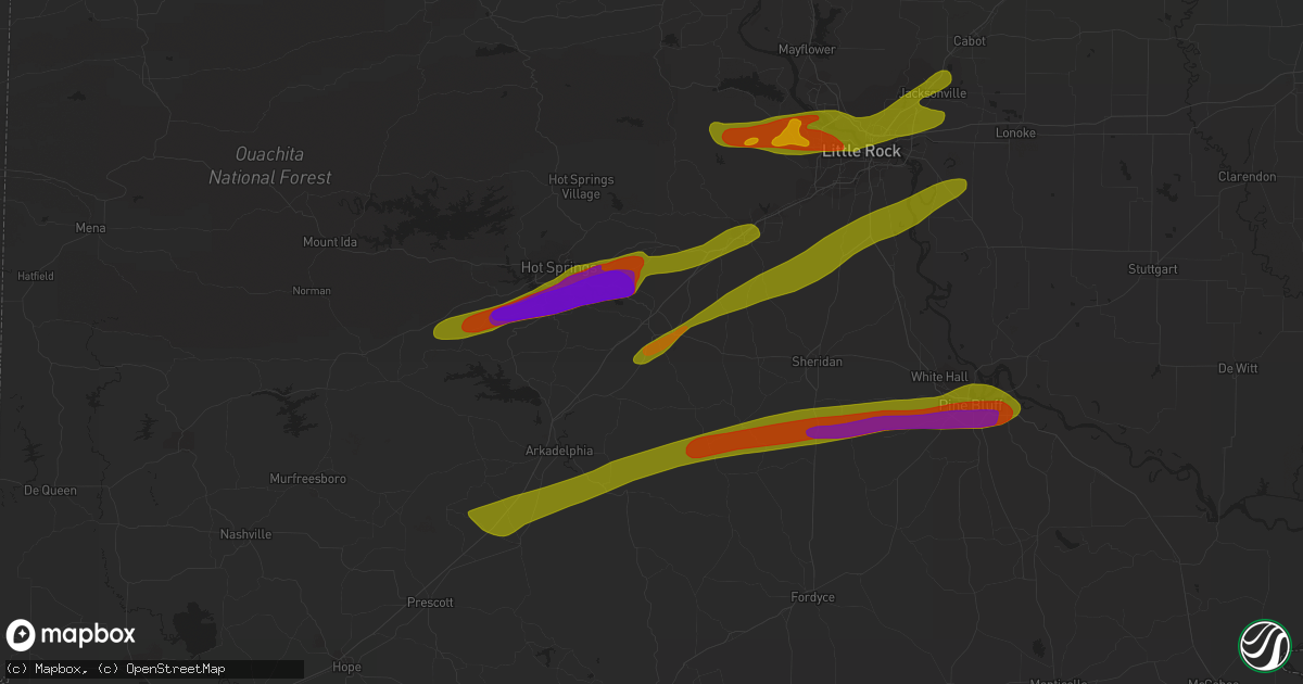 Hail map in Malvern, AR on September 1, 2009