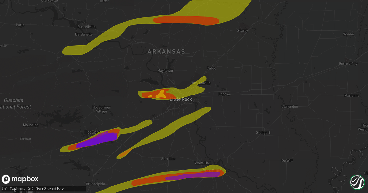 Hail map in North Little Rock, AR on September 1, 2009