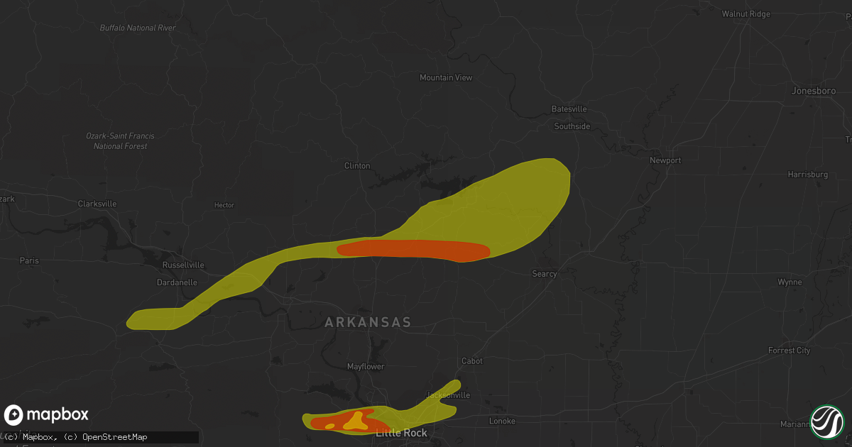 Hail map in Quitman, AR on September 1, 2009