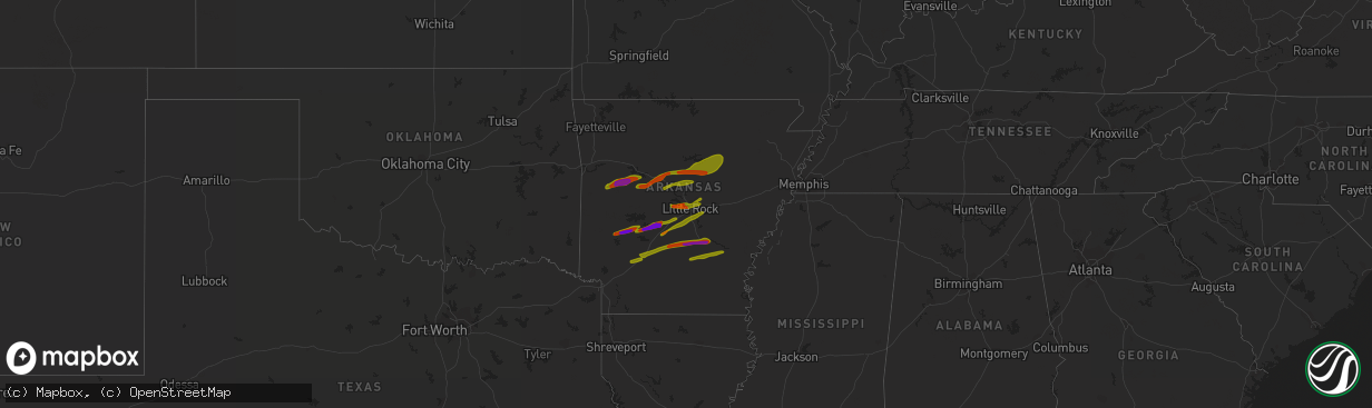 Hail map on September 1, 2009