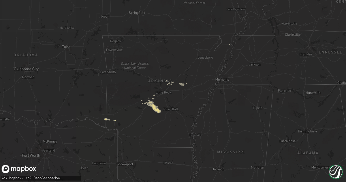 Hail map in Arkansas on September 1, 2012