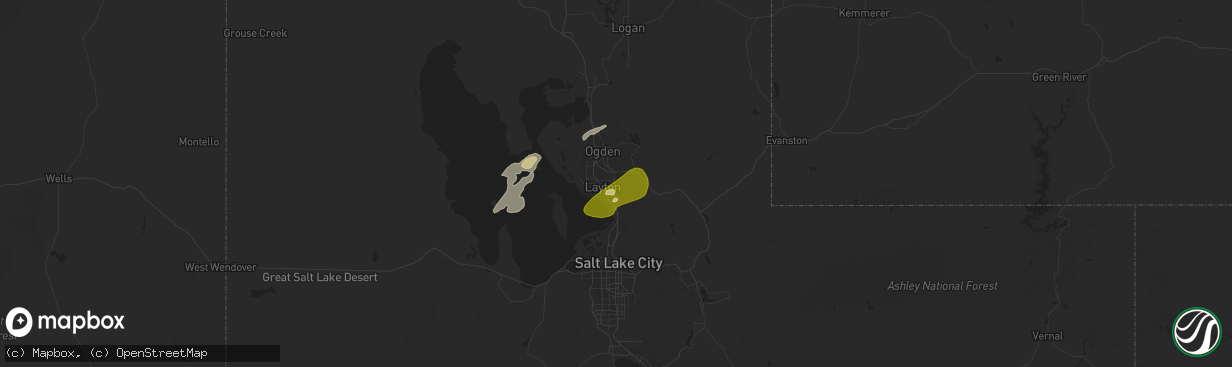 Hail map in Layton, UT on September 1, 2012