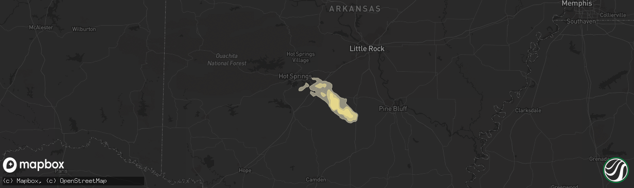 Hail map in Malvern, AR on September 1, 2012