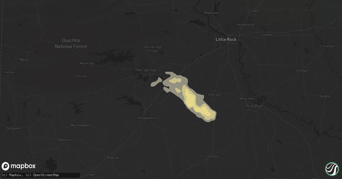 Hail map in Malvern, AR on September 1, 2012