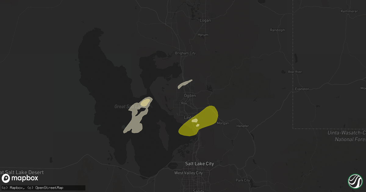 Hail map in Ogden, UT on September 1, 2012