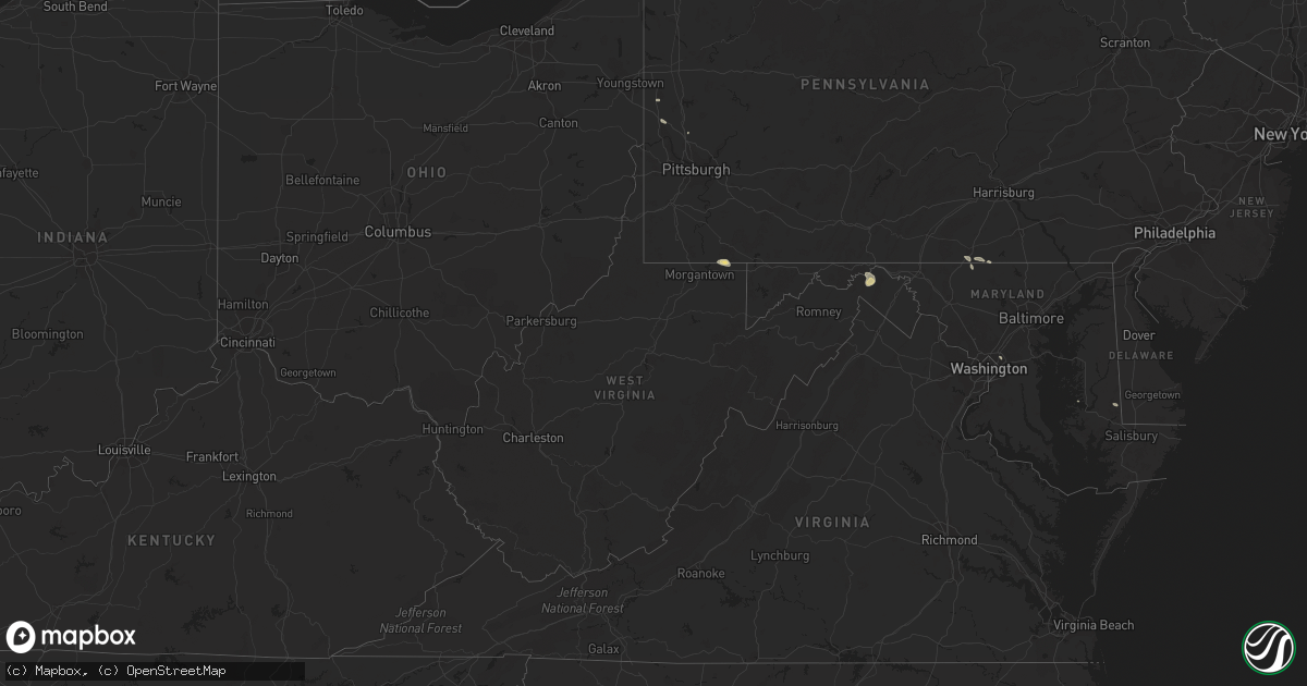 Hail map in West Virginia on September 1, 2012