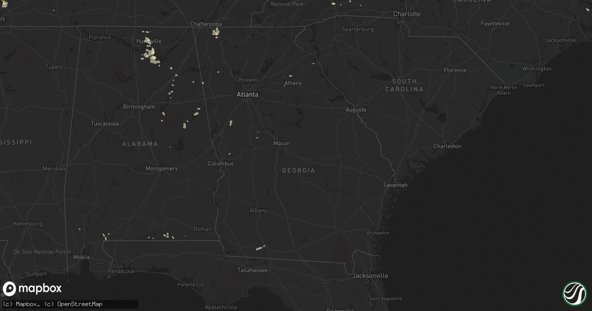 Hail map in Georgia on September 1, 2013