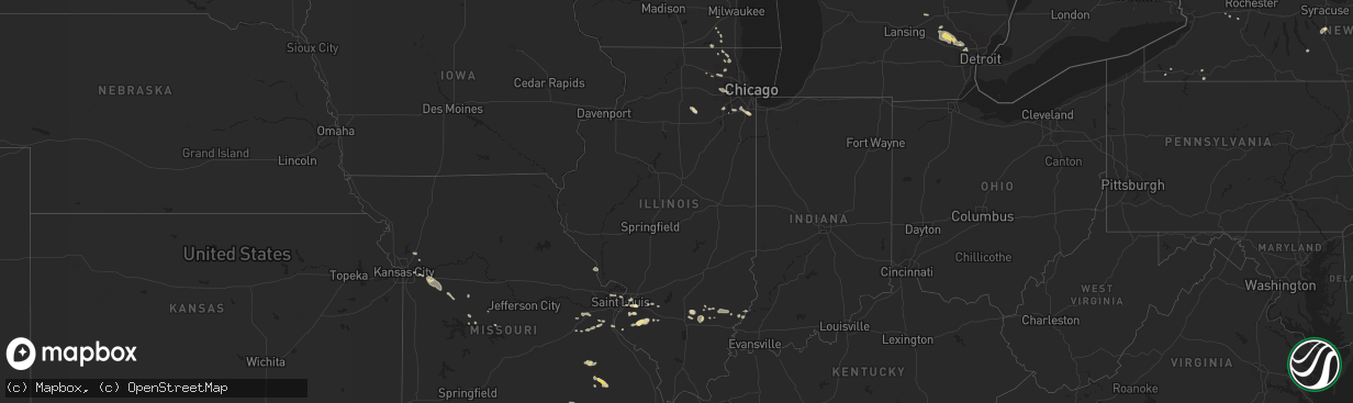 Hail map in Illinois on September 1, 2013