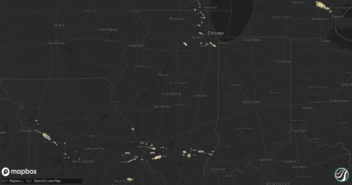 Hail map in Illinois on September 1, 2013