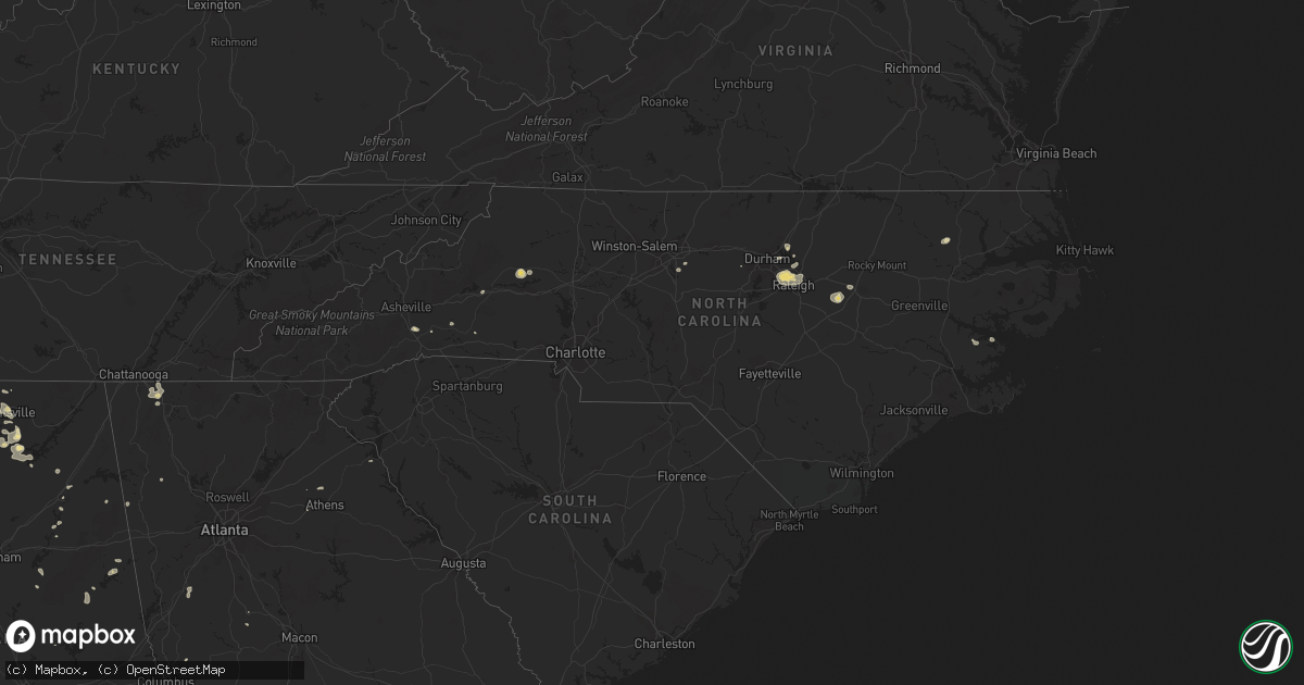 Hail map in North Carolina on September 1, 2013