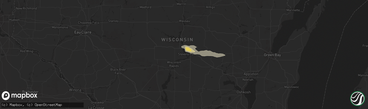 Hail map in Stevens Point, WI on September 1, 2013