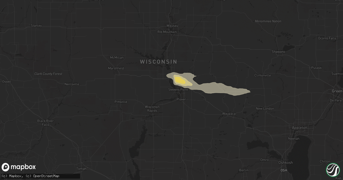 Hail map in Stevens Point, WI on September 1, 2013