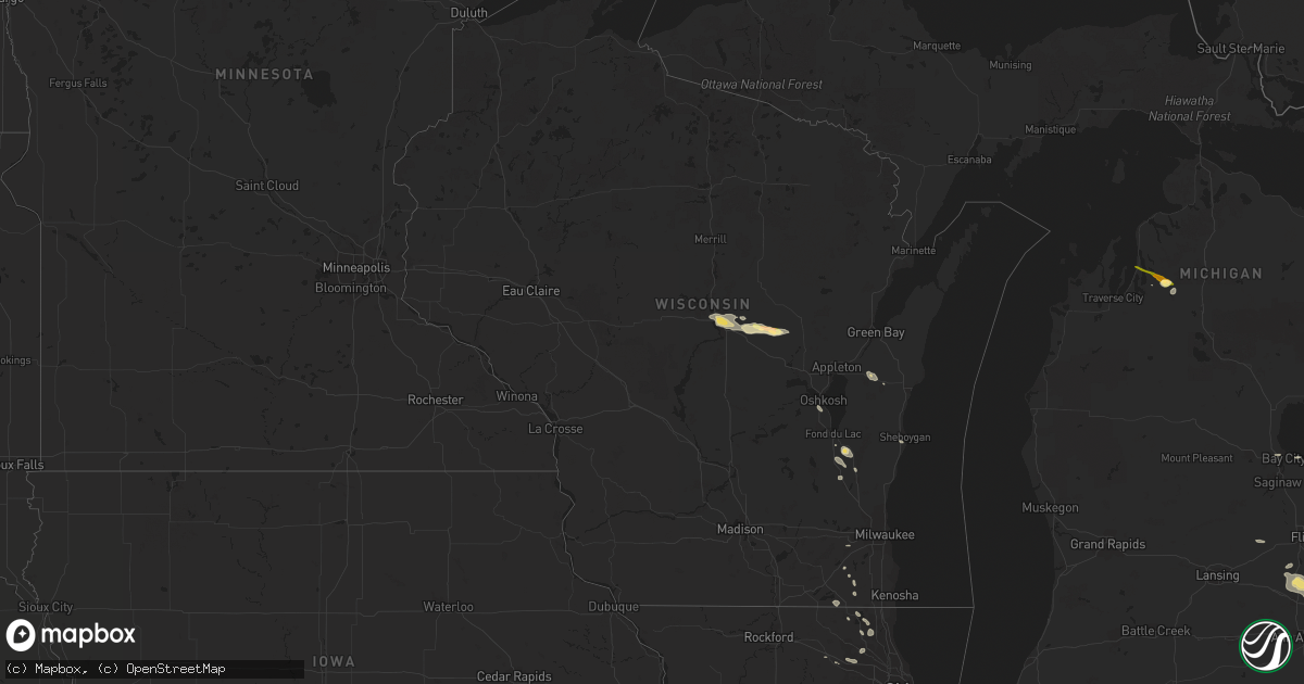 Hail map in Wisconsin on September 1, 2013
