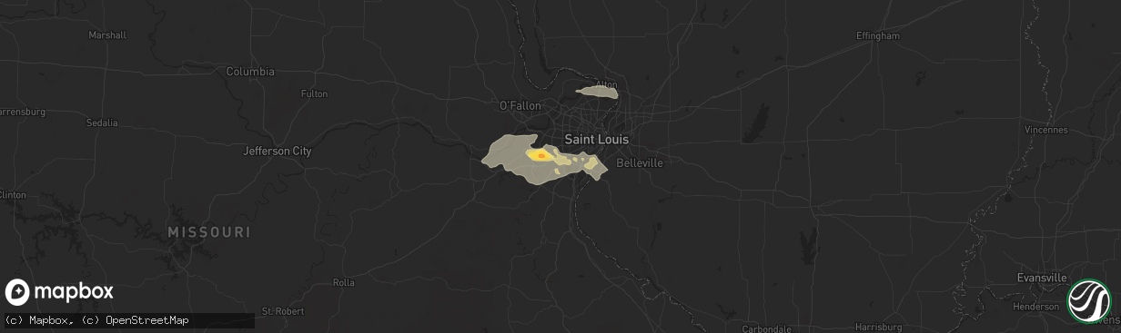 Hail map in Fenton, MO on September 1, 2014