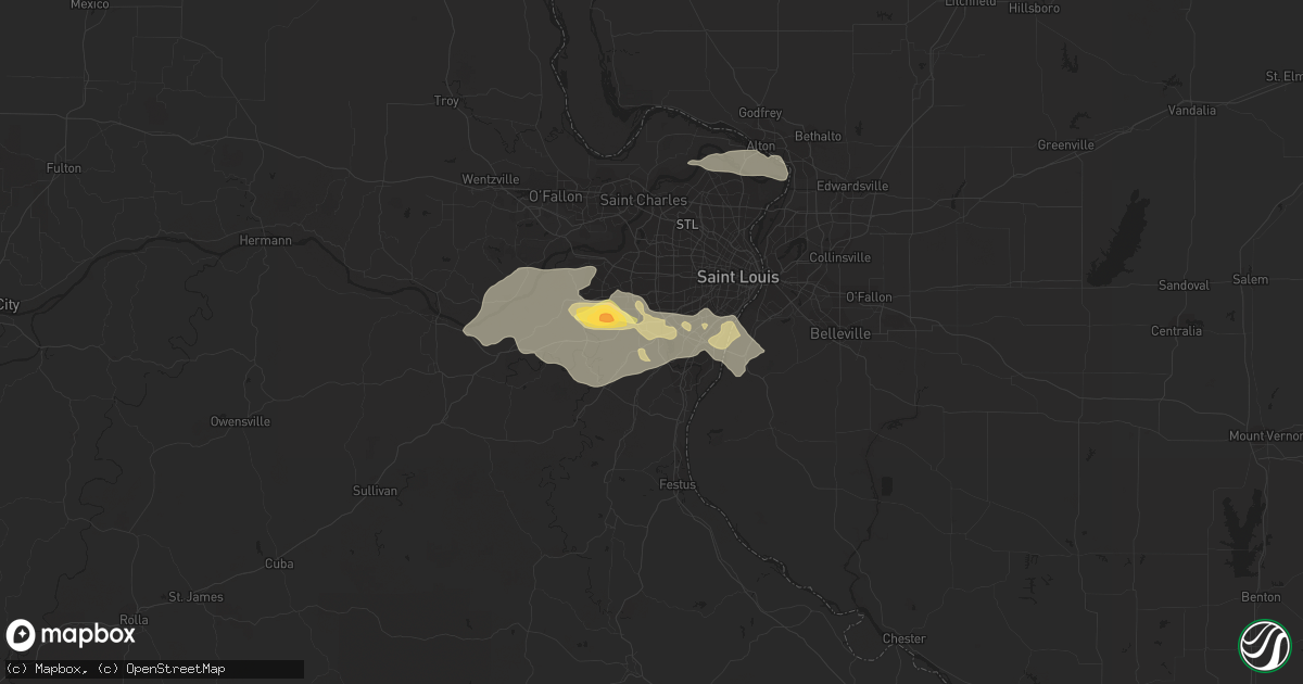 Hail map in Fenton, MO on September 1, 2014