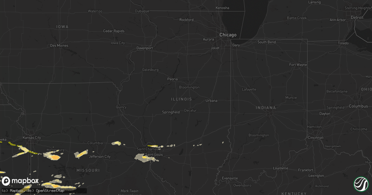 Hail map in Illinois on September 1, 2014