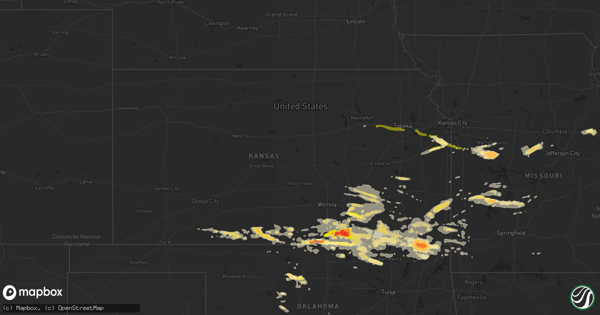 Hail map in Kansas on September 1, 2014