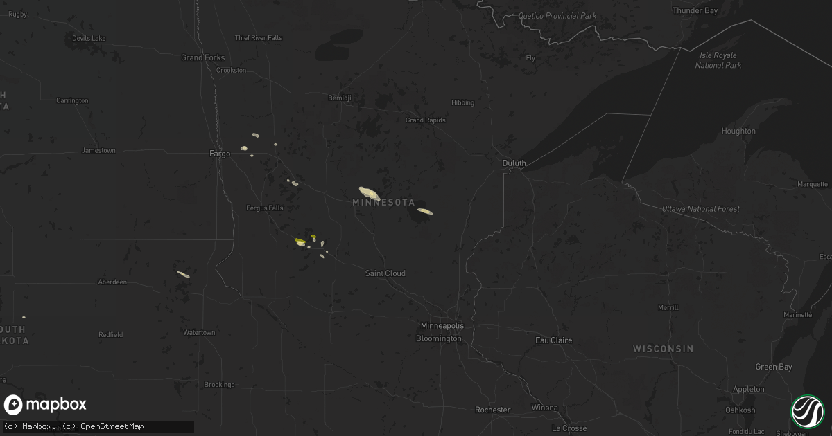 Hail map in Minnesota on September 1, 2014