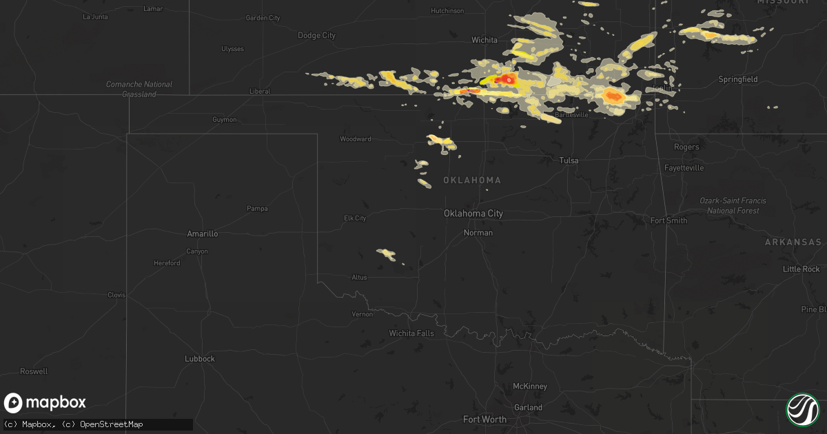 Hail map in Oklahoma on September 1, 2014