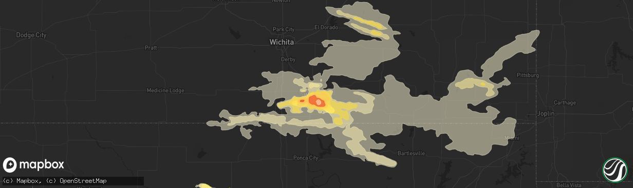 Hail map in Winfield, KS on September 1, 2014