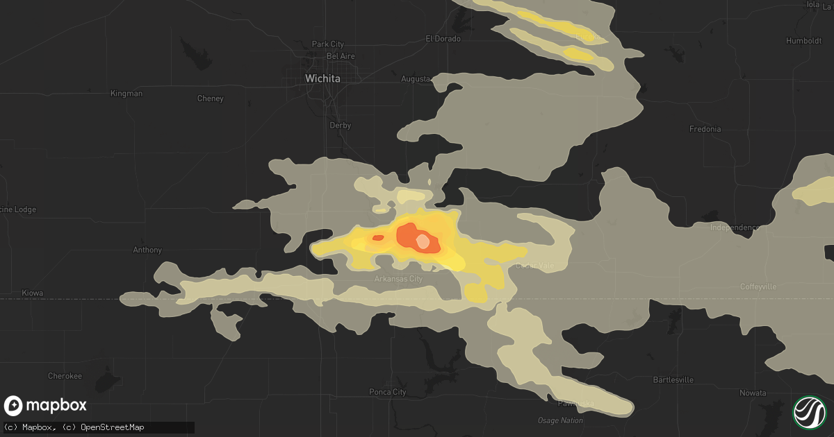 Hail map in Winfield, KS on September 1, 2014