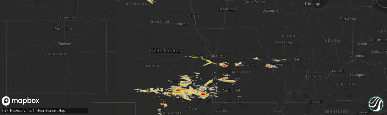 Hail map on September 1, 2014