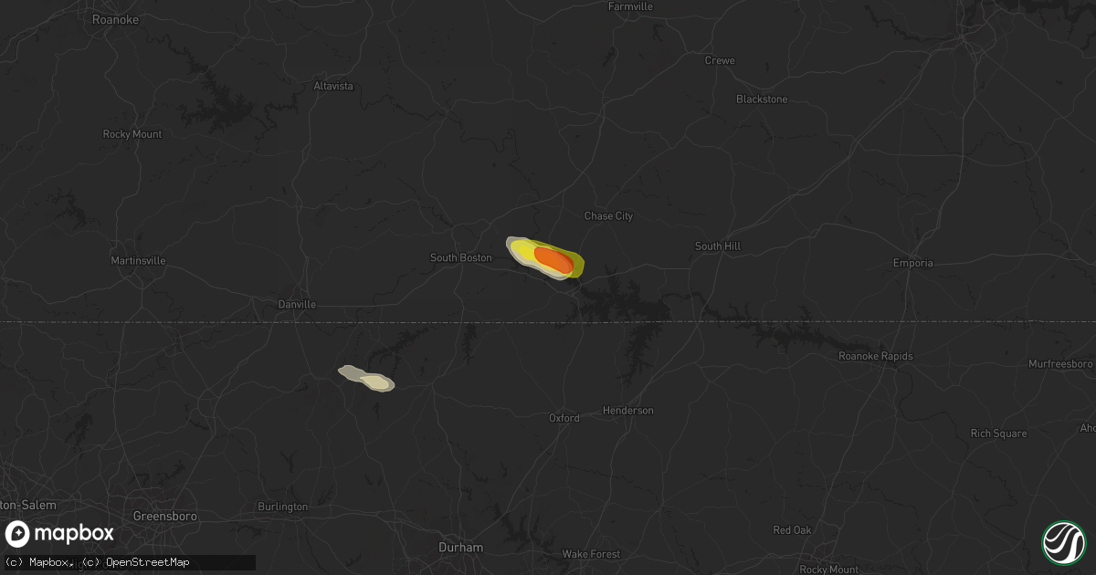 Hail map in Buffalo Junction, VA on September 1, 2016