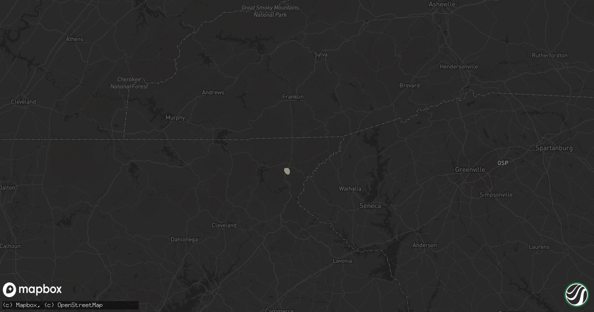 Hail map in Clayton, GA on September 1, 2016