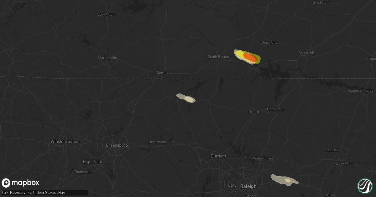 Hail map in Leasburg, NC on September 1, 2016