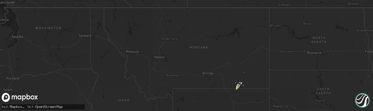 Hail map in Montana on September 1, 2016