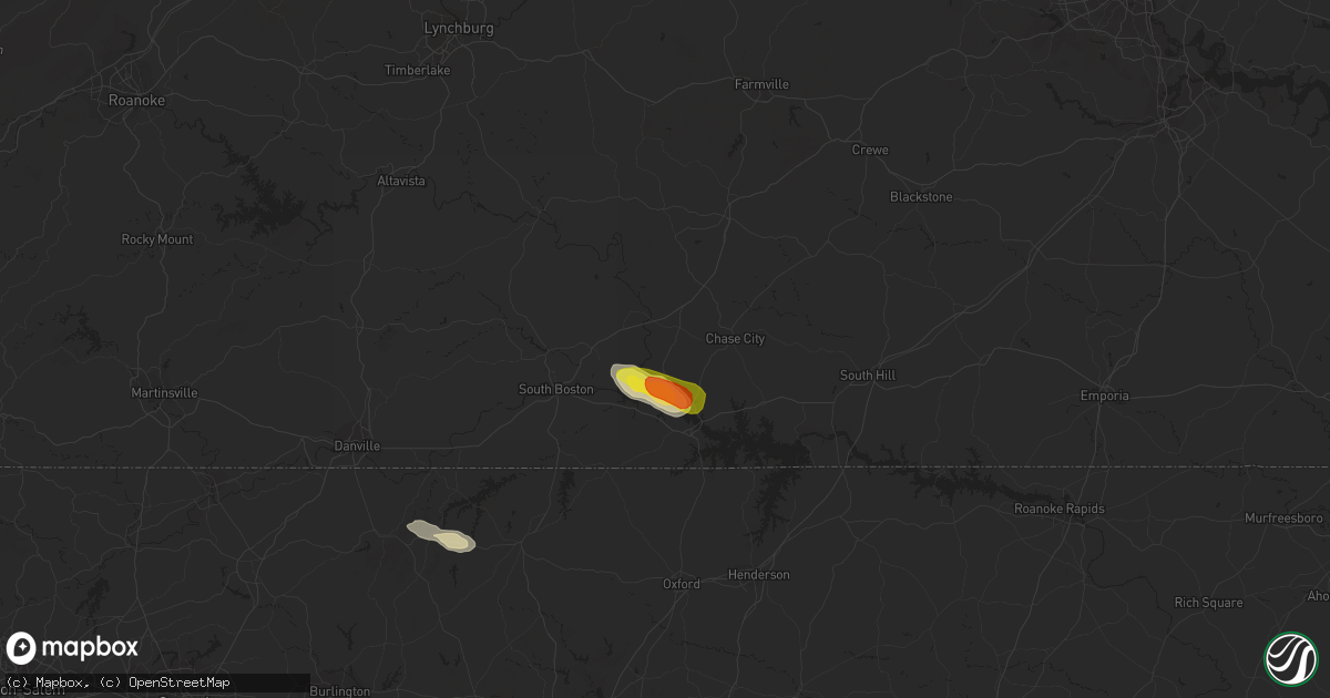 Hail map in Red Oak, VA on September 1, 2016