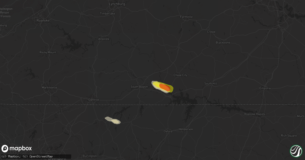 Hail map in Scottsburg, VA on September 1, 2016
