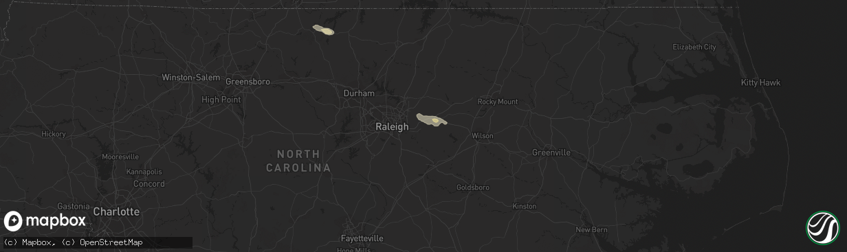 Hail map in Wendell, NC on September 1, 2016