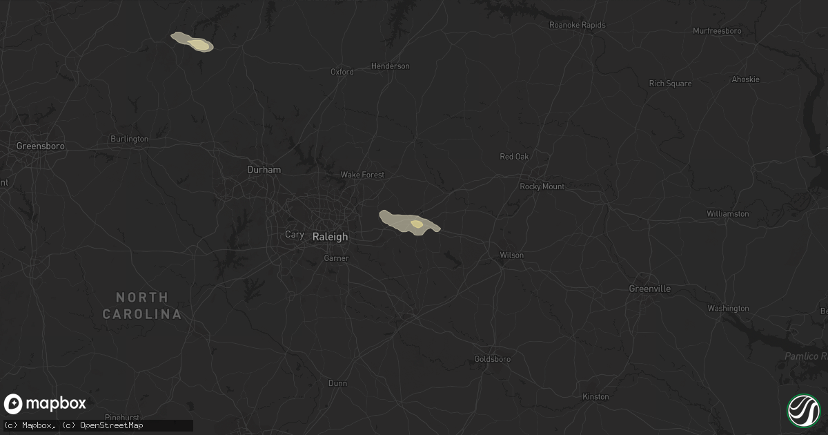 Hail map in Zebulon, NC on September 1, 2016