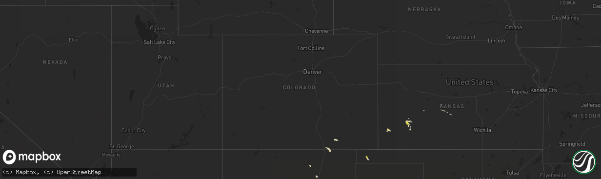 Hail map in Colorado on September 1, 2017