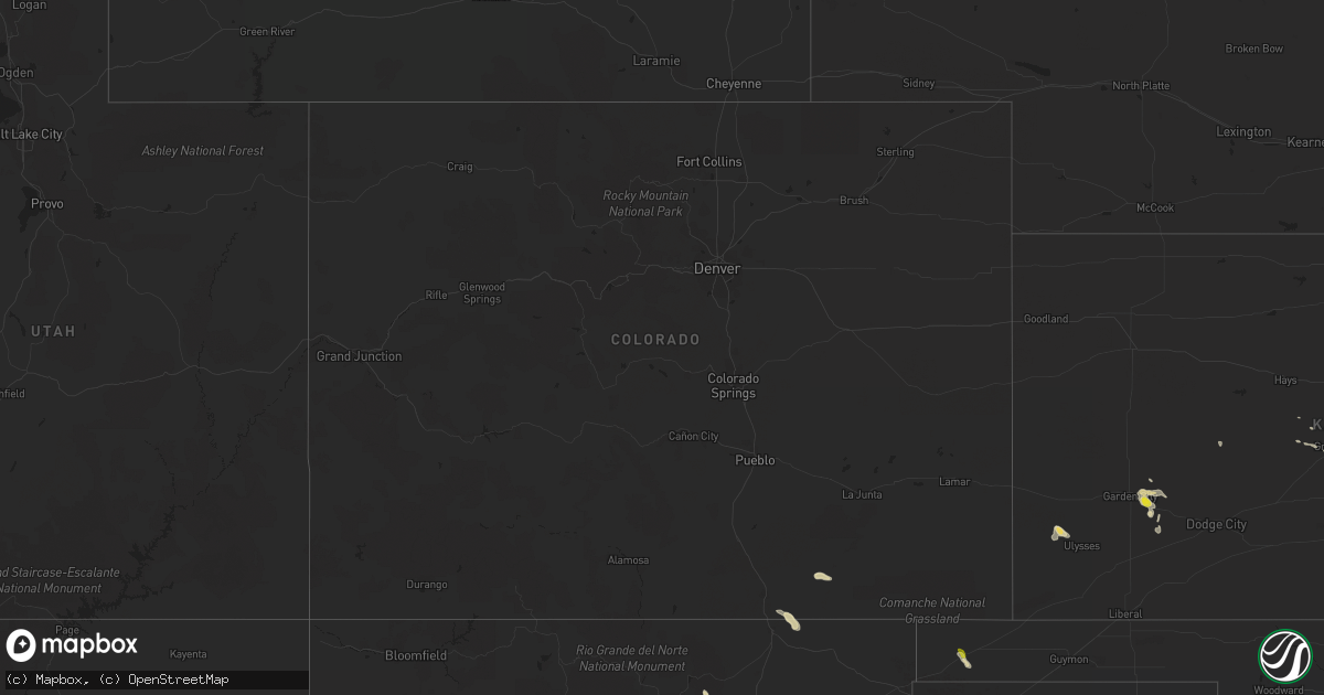 Hail map in Colorado on September 1, 2017
