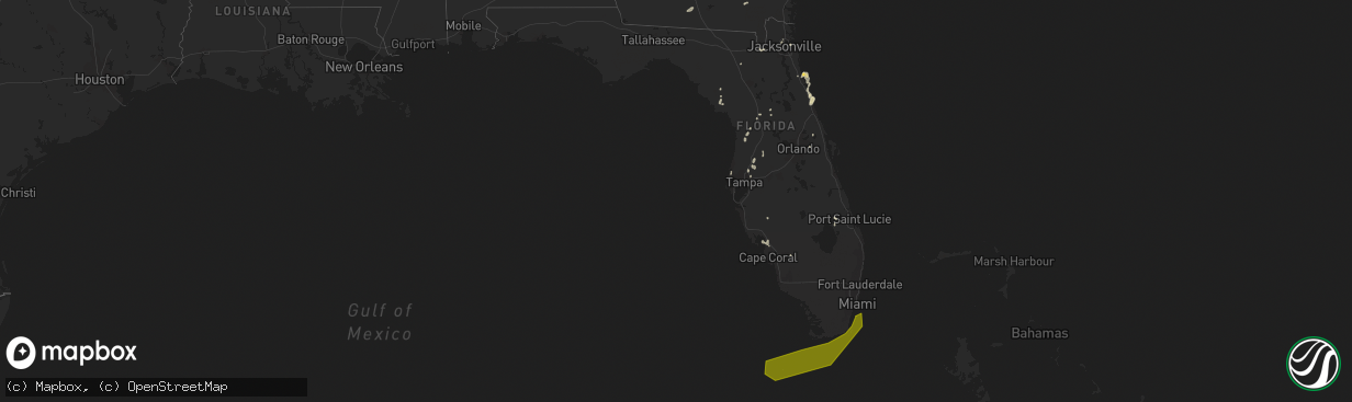 Hail map in Florida on September 1, 2017