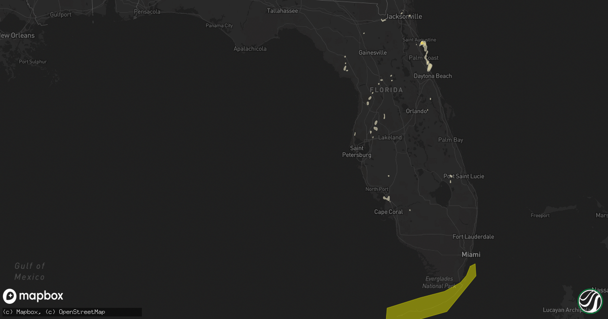 Hail map in Florida on September 1, 2017