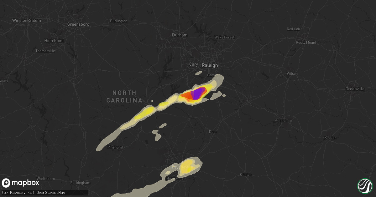 Hail map in Fuquay Varina, NC on September 1, 2017