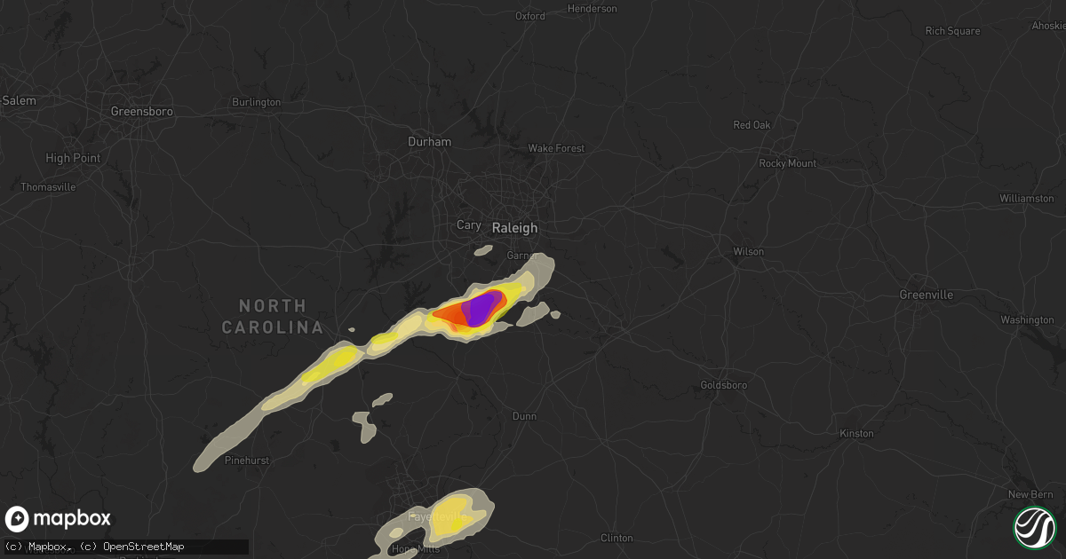 Hail map in Garner, NC on September 1, 2017