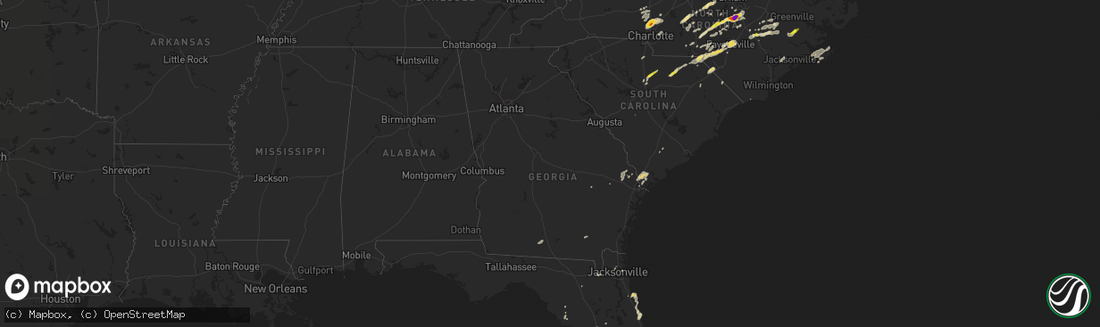 Hail map in Georgia on September 1, 2017