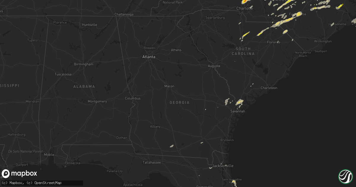 Hail map in Georgia on September 1, 2017
